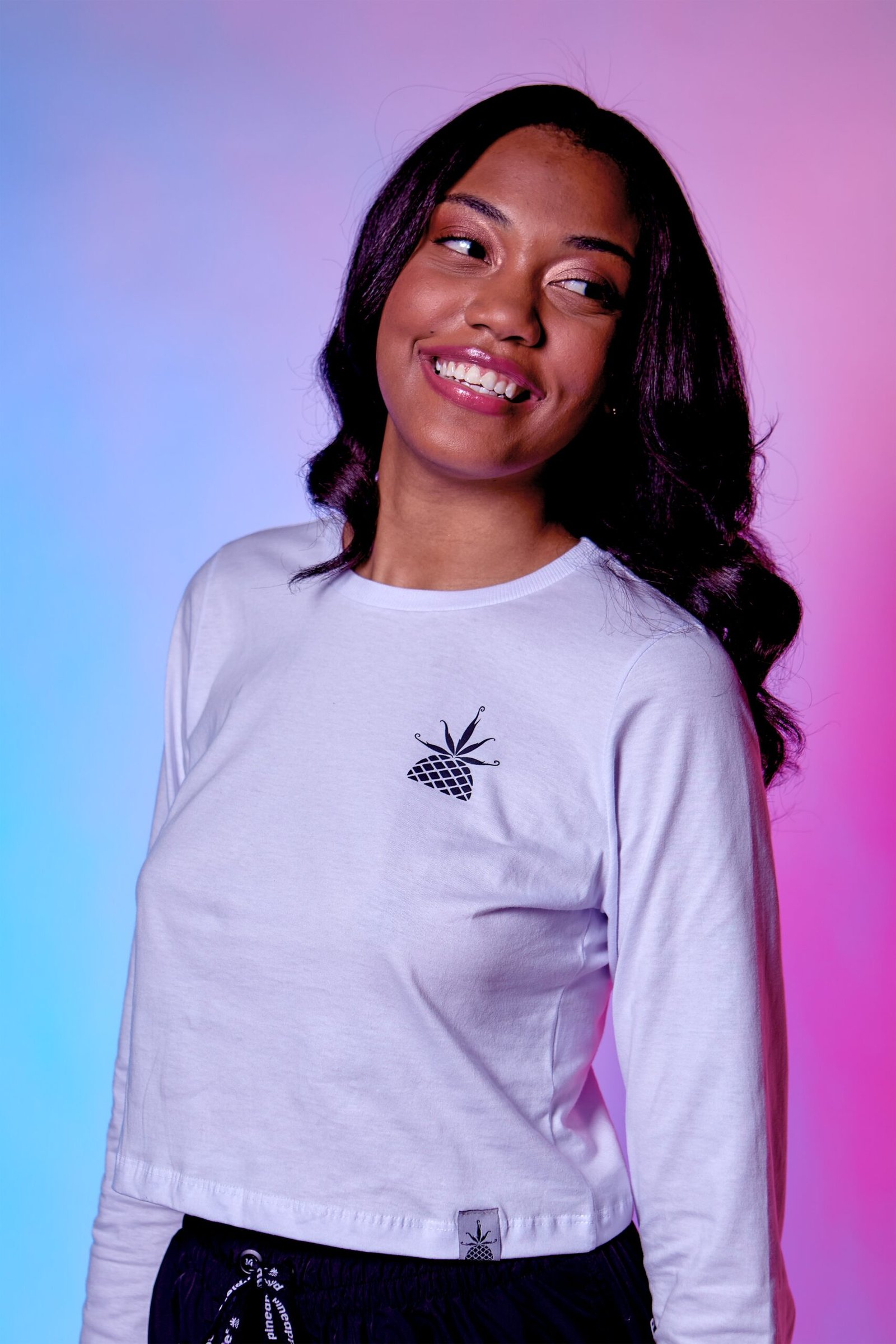Blusa Cropped Manga Longa Whitepin